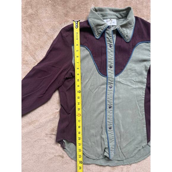 Vintage Scully Long Sleeve Purple‎ Snap Button Western Shirt Women’s Size Medium - Picture 7 of 7